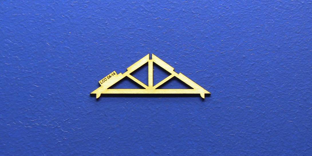 LCC 04-14 OO gauge industrial roof support type 1 Roof support structure.  Compatible with LCC 04-00 and LCC 04-01.